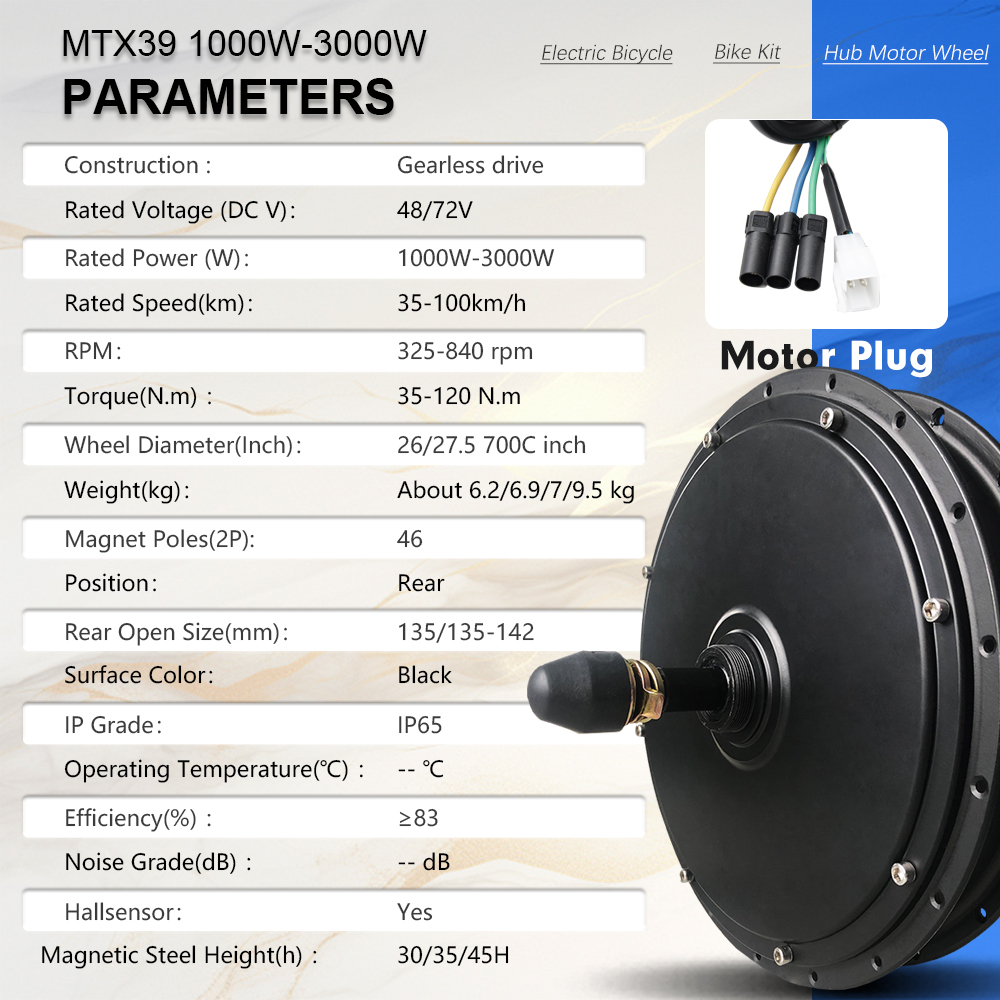 MTX 림 전기 자전거 개조 키트 48/72V 1000 - 72V 5000W Hub Motor Kit 리뷰 및 가격