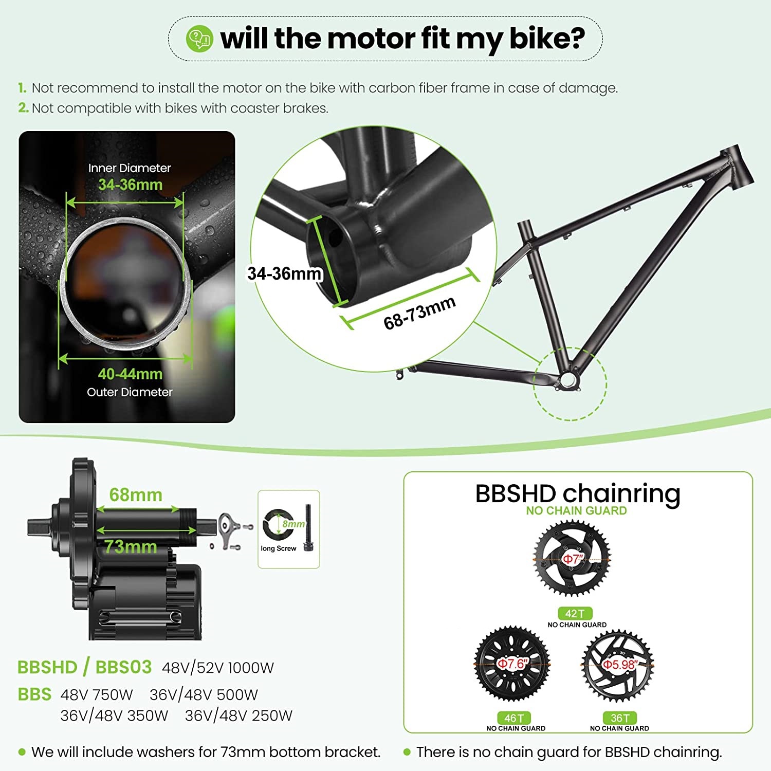 Bafang UART 48V/52V 1000W 중반 드 - Mid Drive Motor Kit 52V 1000W 리뷰 및 가격