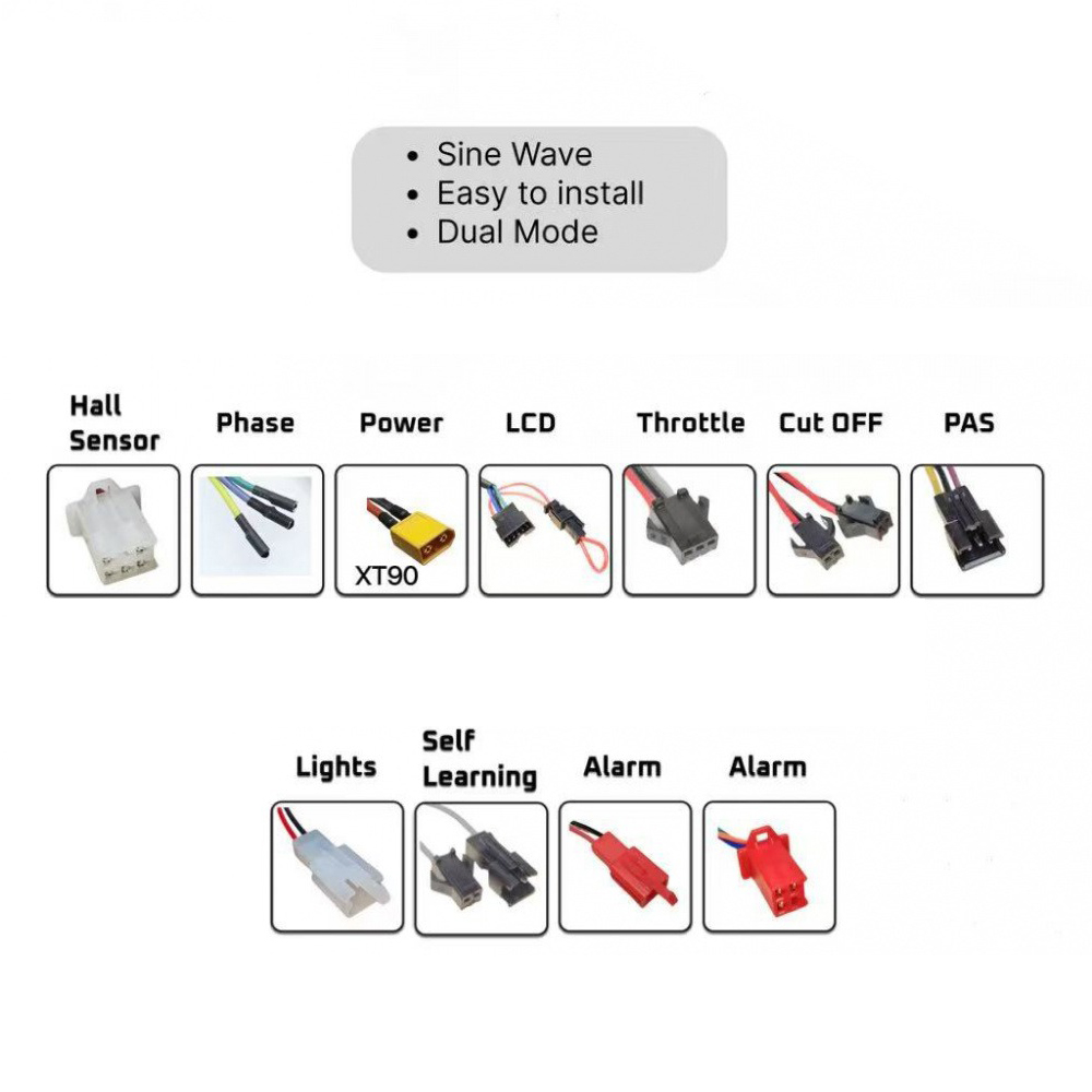 3000W 전기 자전거 브러시리스 모터 컨트롤러 48V - Sine Wave Controller 48V 72V 80A 리뷰 및 가격