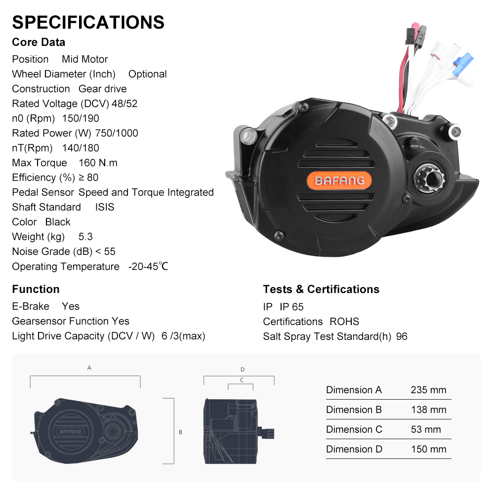 리순모터 M620 G510 48V 52V 1000W U - Mid Drive Motor Kit 52V 1000W 리뷰 및 가격