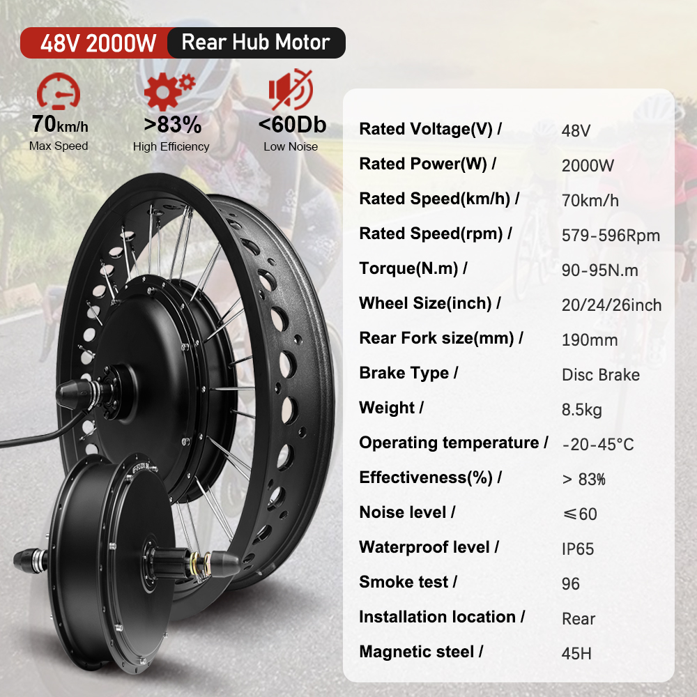 48V2000W 전기 팻바이크 모터 키트 4.0 타이어 - 72V 5000W Hub Motor Kit 리뷰 및 가격